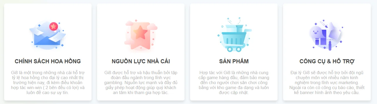 Đại lý Gi8 với nhiều chính sách hấp dẫn