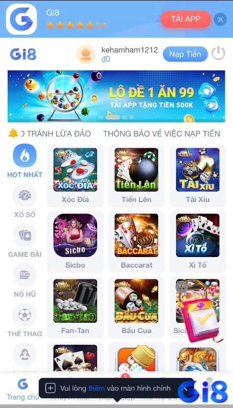 Đa dạng game cược liên tục được cập nhật